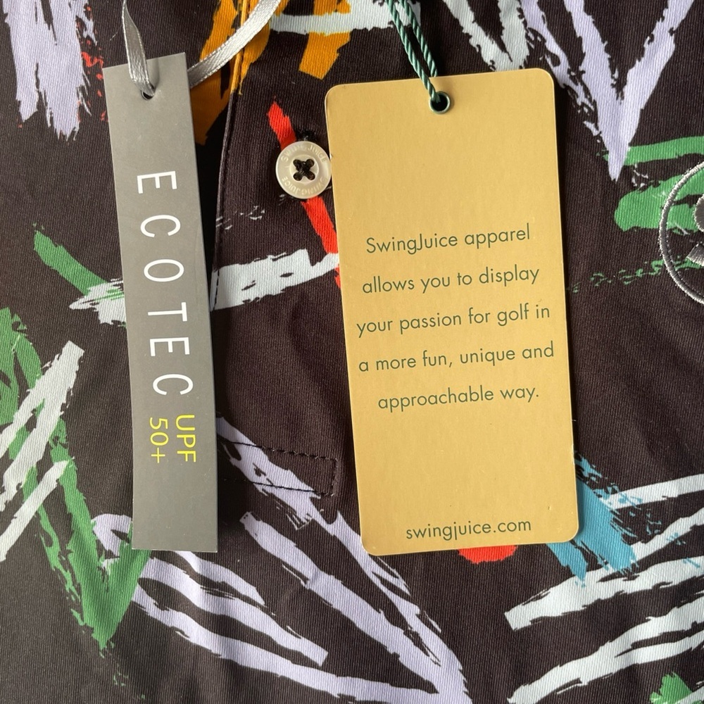 Swingjuice Black Short Sleeve Shirt With Multicolor Abstract Brushstrokes Medium View 2